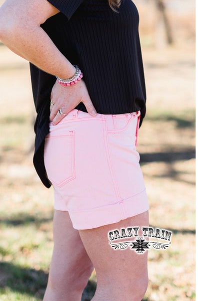 CORAL SWAP MEET CRAZY TRAIN SHORTS (REVERSIBLE)