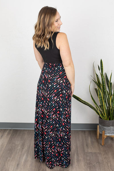 BLACK ARROW MAXI DRESS