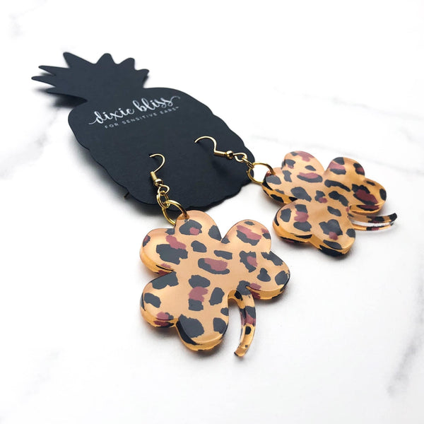 LEOPARD SHAMROCKS DIXIE BLISS EARRINGS